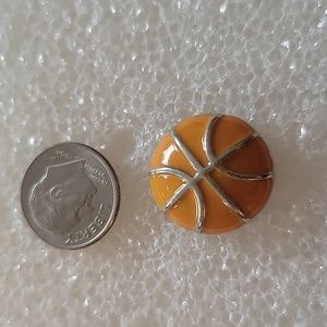 Enamel Basketball Ginger Snap Button 18MM